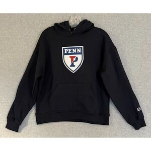 NEW Champion University of Pennsylvania Penn Hoodie Pullover Men Small Blue READ